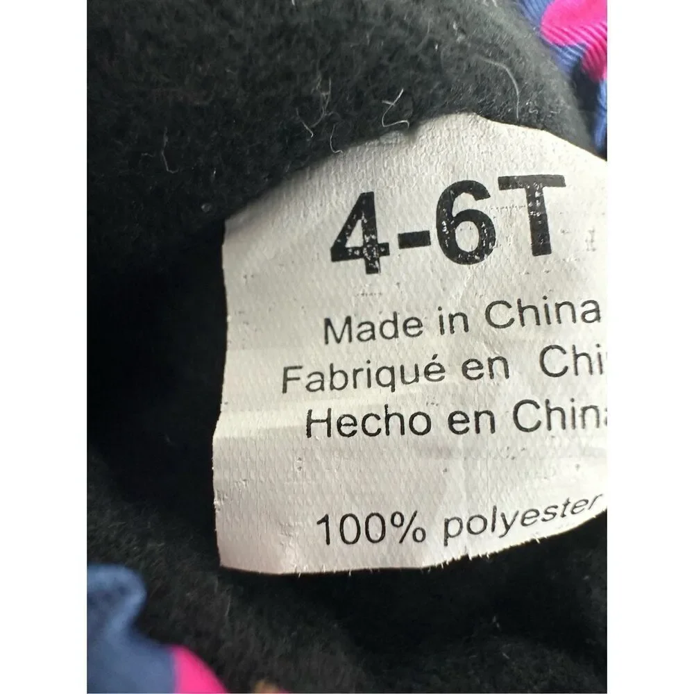 Girls Snow Mittens Thinsulate Size 4-6Y Blue Hearts Print